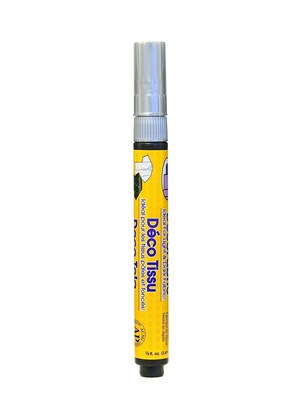 Marvy Uchida DecoFabric Markers, Bullet Tip, Silver, 6/Pack (34358)