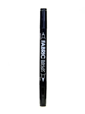 Marvy Uchida Fabric Ball  And  Brush Marker Black [Pack Of 6] (6PK-122S-1)