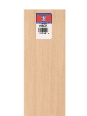Midwest Basswood Sheets 1/32 In. 4 In. X 24 In. [Pack Of 5] (5PK-4401)