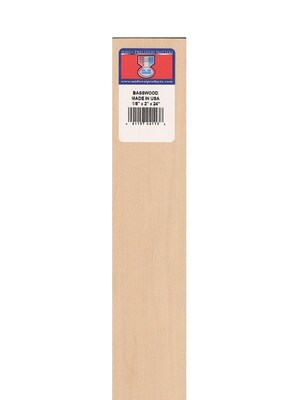 Midwest Basswood Sheets 1/8 In. 2 In. X 24 In. [Pack Of 10] (10PK-4113)