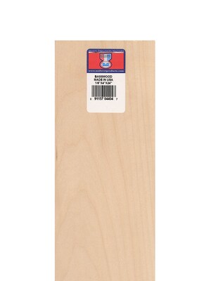 Midwest Basswood Sheets 1/8 In. 4 In. X 24 In. [Pack Of 5] (5PK-4404)