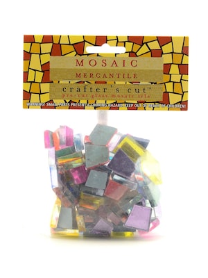 Mosaic Mercantile Crafters Cut Colored Mirror Mosaic Tiles Assorted 1/2 Lb. (CC-MIR-AST-1/2)