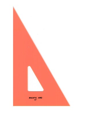 Pacific Arc Professional Fluorescent Triangles 10 In. 30/60 Degrees [Pack Of 4] (4PK-2030F-10)