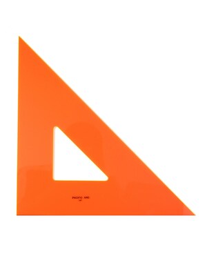 Pacific Arc Professional Fluorescent Triangles 14 In. 45/90 Degrees [Pack Of 2] (2PK-2045F-14)