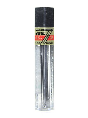 Pentel Super Hi-Polymer Lead Refill, 0.5mm, 12/Leads, 2 Dozen (19924-PK24)