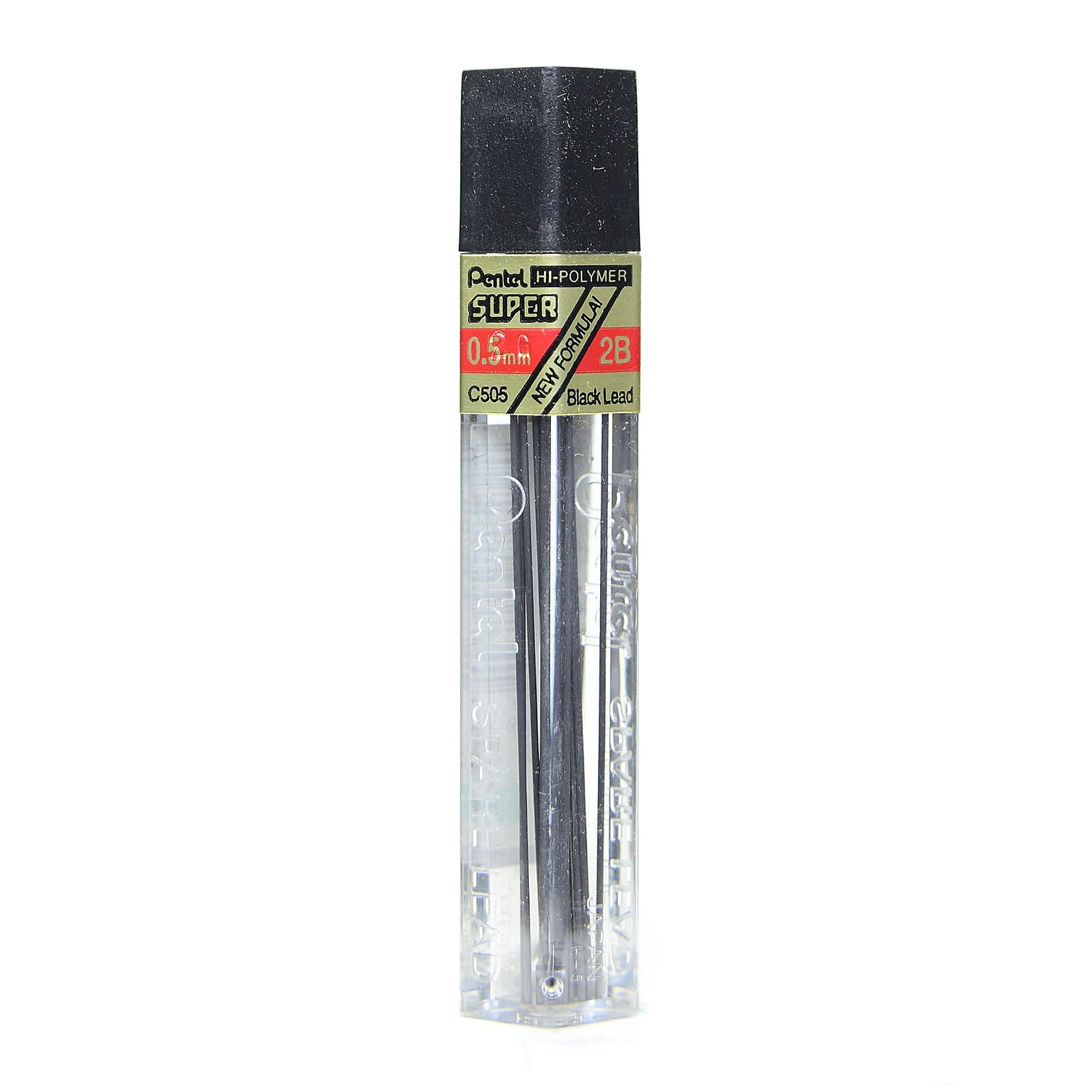 Pentel Super Hi-Polymer Lead Refill, 0.5mm, 12/Leads, 2 Dozen (19924-PK24)