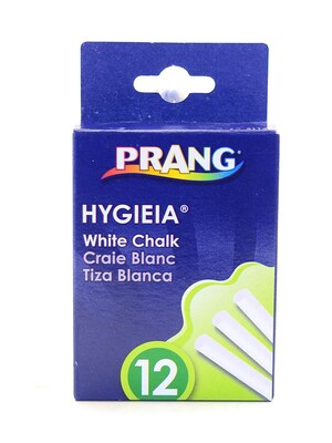 Prang Hygieia Dustless Board Chalk White, 12/Pack (12PK-31144)