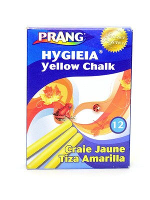 Prang Hygieia Dustless Board Chalk Yellow, 12/Pack (12PK-31344)