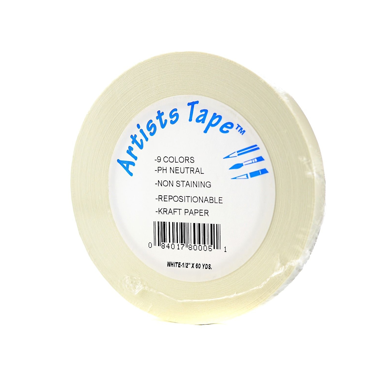 Pro Tapes White ArtistS Tape 1/2 In. X 60 Yd. [Pack Of 3] (3PK-PART 12W)