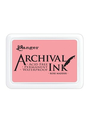 Ranger Archival Ink Rose Madder 2 1/2 In. X 3 3/4 In. Pad [Pack Of 3] (3PK-AIP30638)