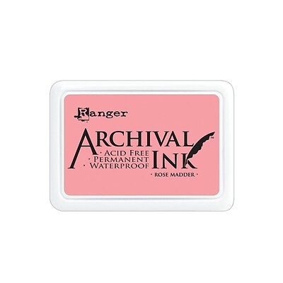 Ranger Archival Ink Rose Madder 2 1/2 In. X 3 3/4 In. Pad [Pack Of 3] (3PK-AIP30638)