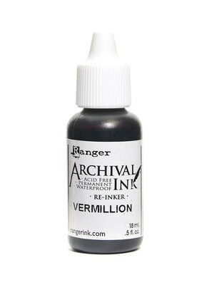 Ranger Archival Ink Vermillion 1/2 Oz. Bottle [Pack Of 6] (6PK-ARR30508)