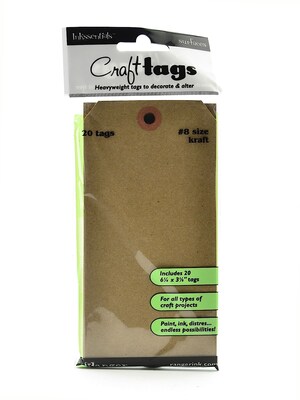 Ranger Inkssentials Craft Tags Kraft #8 6 1/4 In. X 3 1/8 In. Pack Of 20 [Pack Of 4] (4PK-ISC31864)