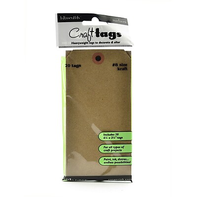 Ranger Inkssentials Craft Tags Kraft #8 6 1/4 In. X 3 1/8 In. Pack Of 20 [Pack Of 4] (4PK-ISC31864)