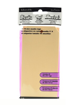 Ranger Inkssentials Craft Tags Manila #8 6 1/4 In. X 3 1/8 In. Pack Of 20 [Pack Of 4] (4PK-ISM27973)