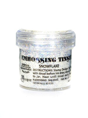 Ranger Specialty Embossing Powders Snowflake Tinsel 1 Oz. Jar [Pack Of 3] (3PK-EPJ37453)