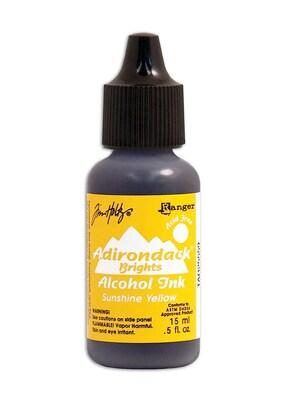 Ranger Tim Holtz Adirondack Alcohol Inks Sunshine Yellow Brights 0.5 Oz. Bottle [Pack Of 6] (6PK-TAB25559)