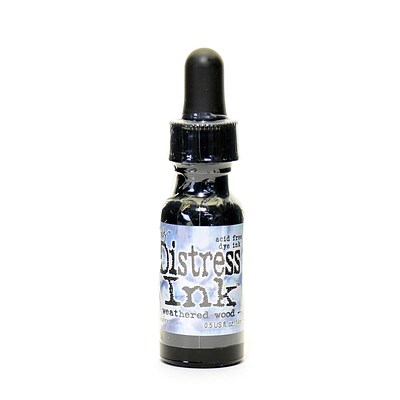 Ranger Tim Holtz Distress Ink Weathered Wood 0.5 Oz. Reinker Bottle [Pack Of 3] (3PK-TIM20318)