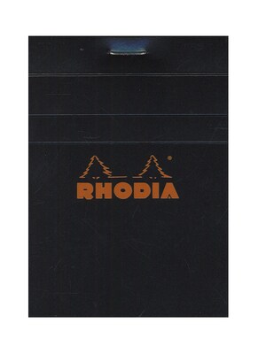 Rhodia Classic French Paper Pads Graph 3 In. X 4 In. Black [Pack Of 12] (12PK-112009)