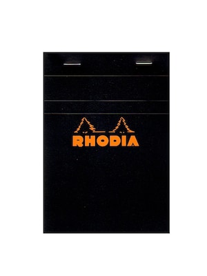 Rhodia Classic French Paper Pads Graph 4 In. X 6 In. Black [Pack Of 8] (8PK-132009)