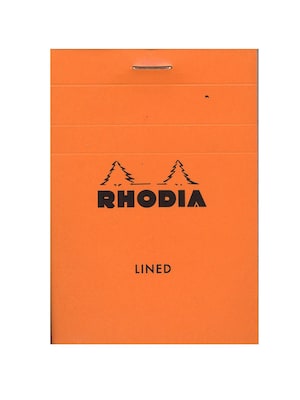 Rhodia Classic French Paper Pads Ruled 3 In. X 4 In. Orange [Pack Of 12] (12PK-11600)