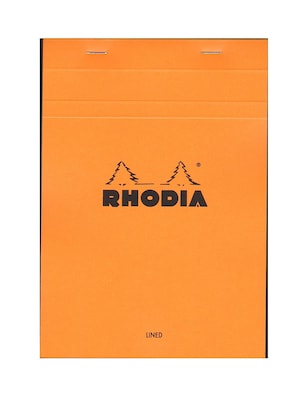 Rhodia Classic French Paper Pads Ruled With Margin 6 In. X 8 1/4 In. Orange [Pack Of 4] (4PK-16600)
