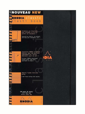 Rhodia Professional Notebooks, 8.25 x 11.75, Wide Ruled, 90 Sheets, Black (92614)