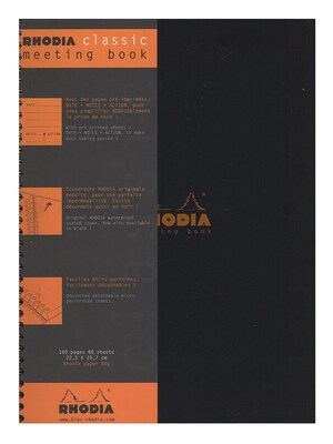 Rhodia Professional Notebooks, 8.25 x 11.75, Wide Ruled, 80 Sheets, Black (92627)