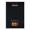 Rhodia Wirebound Notebooks Graph 6 In. X 8 1/4 In. Black [Pack Of 5] (5PK-165009)
