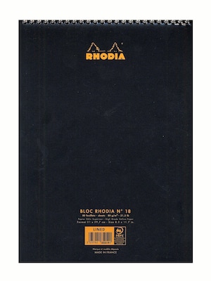 Rhodia Wirebound Notebooks Ruled 8 1/4 In. X 12 1/2 In. Black [Pack Of 5] (5PK-185019)