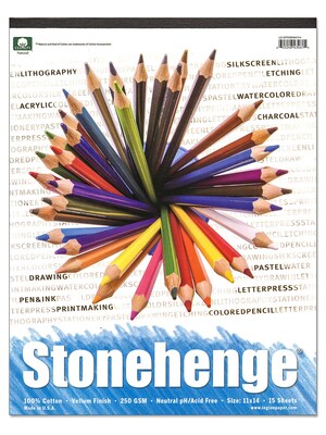 Rising Stonehenge Drawing Pads 11 In. X 14 In. 15 Sheets (L21-STP250WH1114)