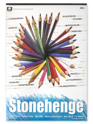 Rising Stonehenge Drawing Pads 18 In. X 24 In. 12 Sheets (L21-STP250WH1824)