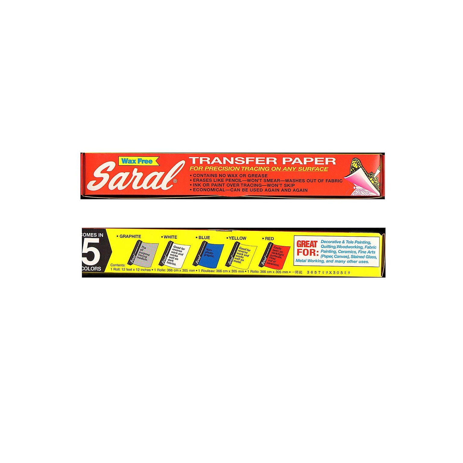 Saral Transfer (Tracing) Paper White For Reverse Work On Dark Background 12.5 x 12 Roll (35672)