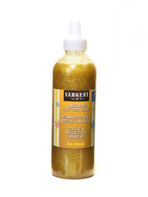 Sargent Art Glitter Washable Glue, 8 oz., Gold, 4/Pack (71800-PK4)