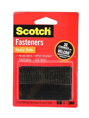 Scotch Fasteners 1 In. X 3 In. Strip (2 Sets) Black Heavy-Duty [Pack Of 6] (6PK-RFD7091)