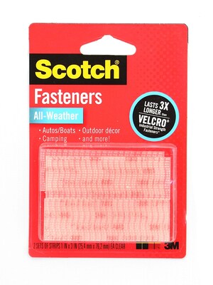 Scotch Fasteners 2 Sets of All-Weather Strips, 1 x 3, Clear, 6/Pack (54895-PK6)