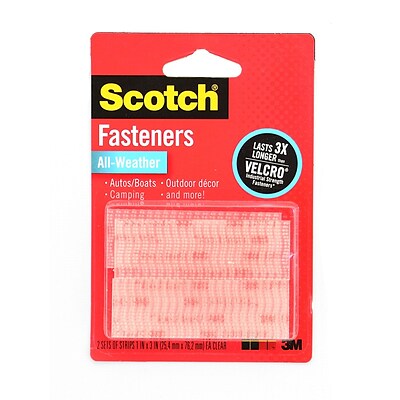Scotch Fasteners 1 In. X 3 In. Strip (2 Sets) Clear All Weather [Pack Of 6] (6PK-RFD7090)