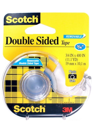 Scotch Removable Double-Sided Tape 3/4"  X 11.11 yds.,  4 Roll (4PK-667)