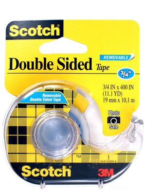 Scotch Removable Double-Sided Tape 3/4"  X 11.11 yds.,  4 Roll (4PK-667)