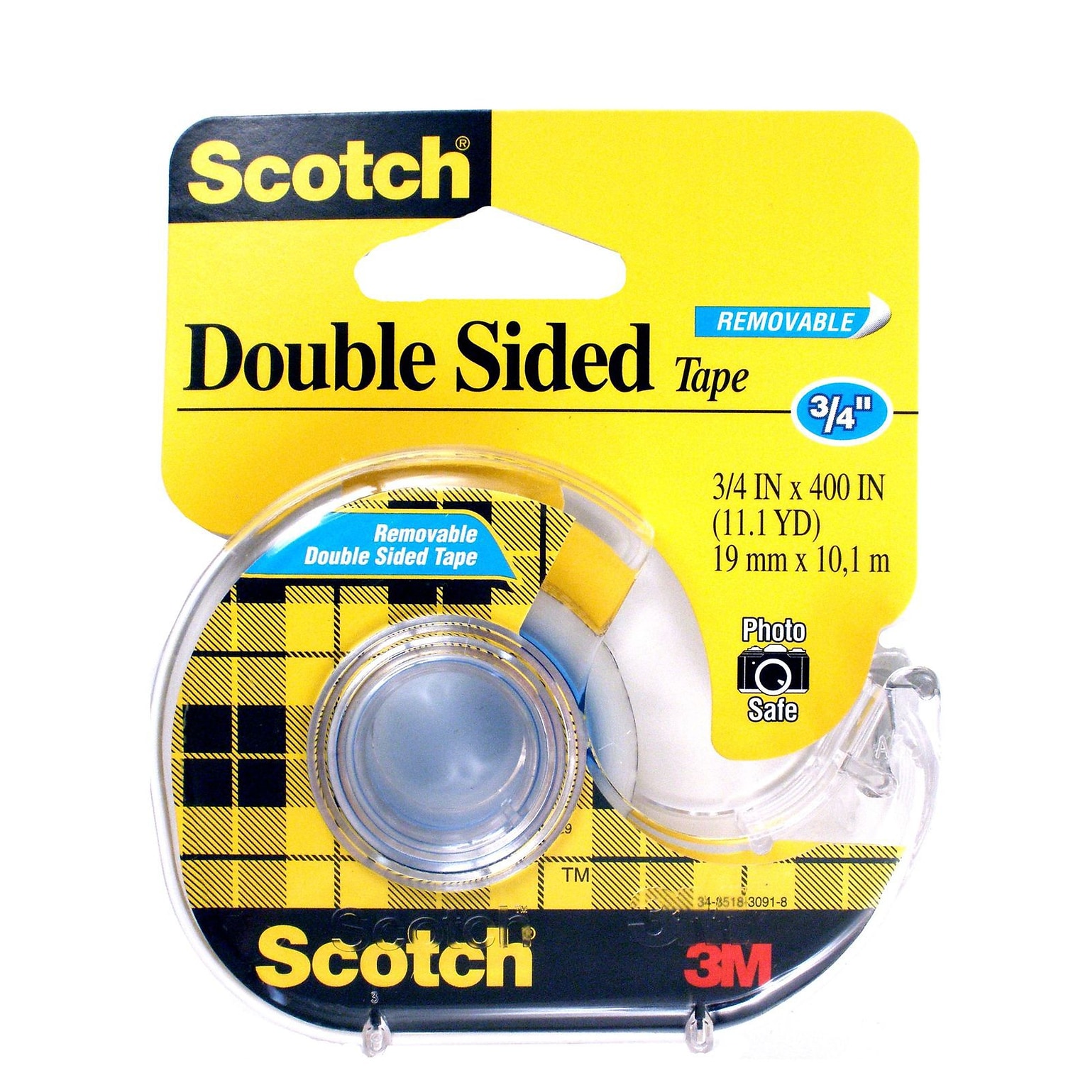 Scotch Removable Double-Sided Tape 3/4  X 11.11 yds.,  4 Roll (4PK-667)
