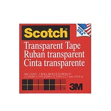 Scotch 600 Refill Transparent Tape, 1/2 x 72 yds., 6/Pack (6PK-6001236)