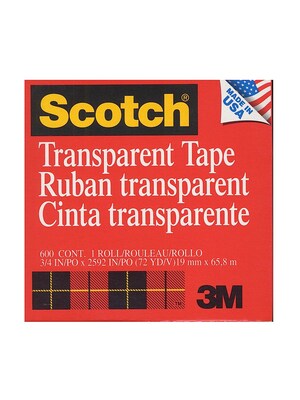 Scotch Transparent Tape Refill, 3/4" x 72 yds., 6 Rolls (6PK-6003472)