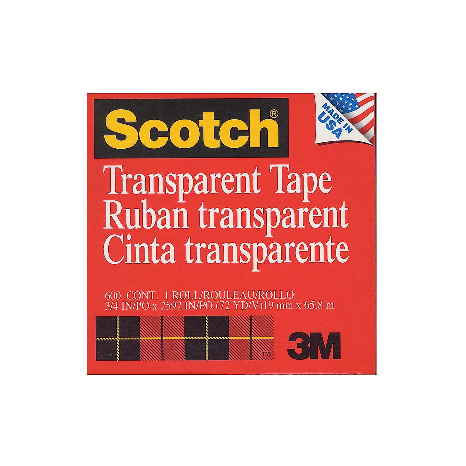 Scotch Transparent Tape Refill, 3/4 x 72 yds., 6 Rolls (6PK-6003472)