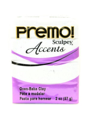 Sculpey Premo Premium Polymer Clay Frost White Glitter 2 Oz. [Pack Of 5] (5PK-PE02-5057)