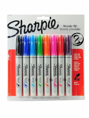 Sharpie Brush Tip Permanent Marker Sets Assorted Set Of 8 [Pack Of 2] (2PK-1810703)