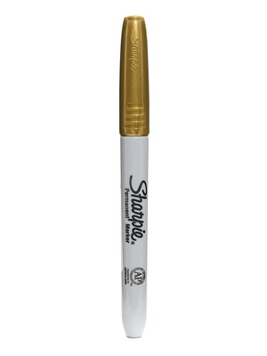 Sharpie Metallic Fine Point Permanent Markers Gold Each [Pack Of 12] (12PK-1823889)