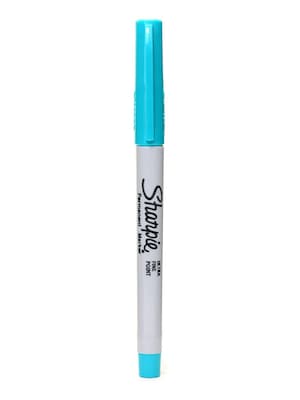 Sharpie Permanent Markers, Ultra Fine Tip, Aqua, 24/Pack (88746-PK24)