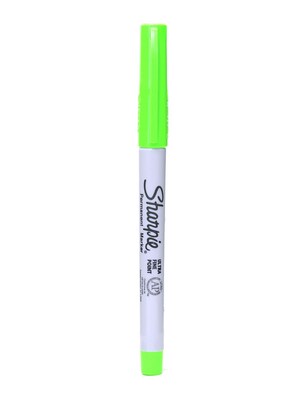 Sharpie Permanent Markers, Ultra Fine Tip, Lime, 24/Pack (69963-PK24)