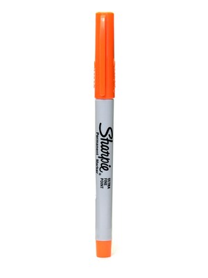 Sharpie Permanent Markers, Ultra Fine Tip, Orange, 24/Pack (86938-PK24)