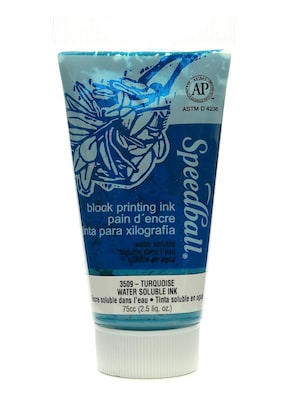 Speedball Block Printing Water Soluble Ink Turquoise 2.5 Oz. [Pack Of 2] (2PK-3509)